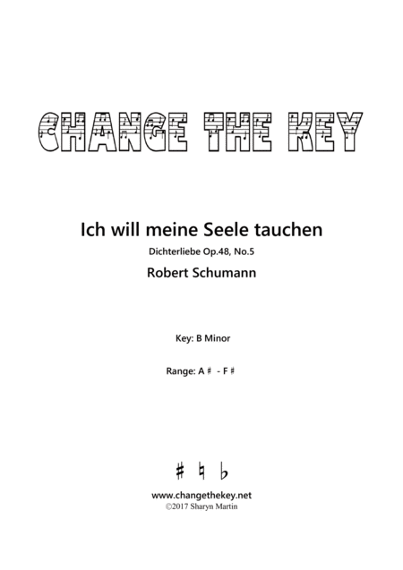 Free Sheet Music Ich Will Meine Seele Tauchen B Minor