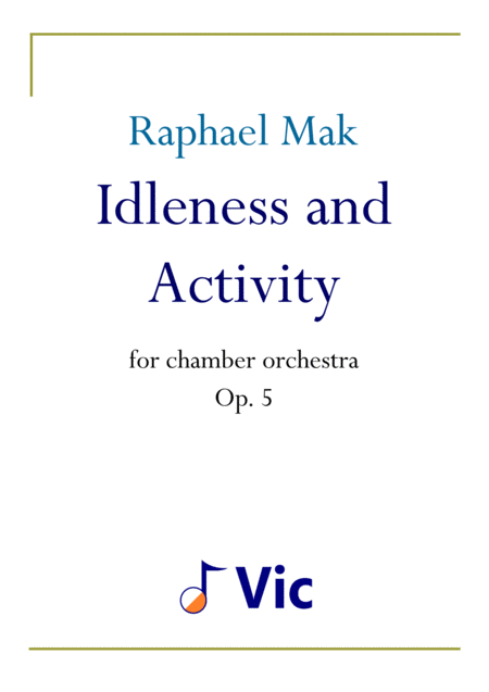 Idleness And Activity Op 5 Sheet Music