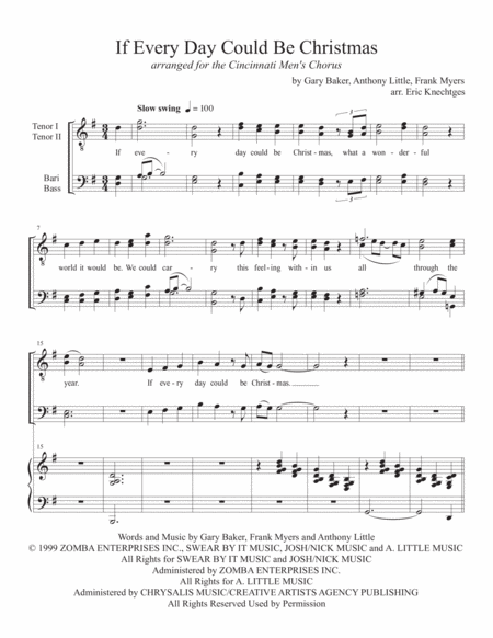 If Every Day Could Be Christmas Sheet Music