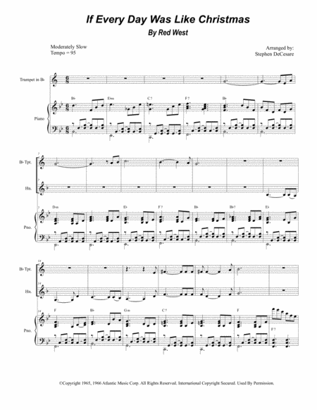 If Every Day Was Like Christmas Duet For Bb Trumpet And French Horn Sheet Music