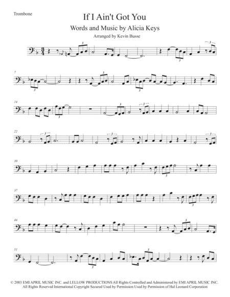 If I Aint Got You Trombone Sheet Music