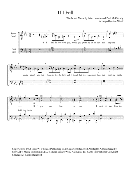 If I Fell Sheet Music