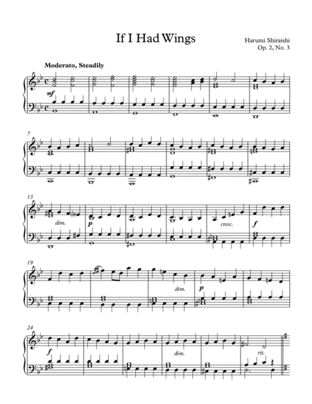 Free Sheet Music If I Had Wings