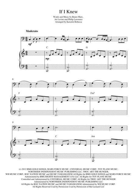 Free Sheet Music If I Knew Cello Solo And Piano Accompaniment With Chords
