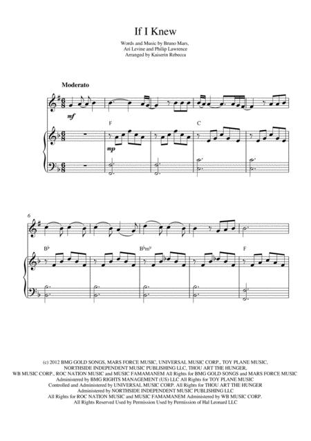 If I Knew For Bb Trumpet And Piano Accompaniment Sheet Music