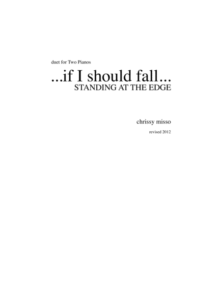 If I Should Fall Standing On The Edge Sheet Music