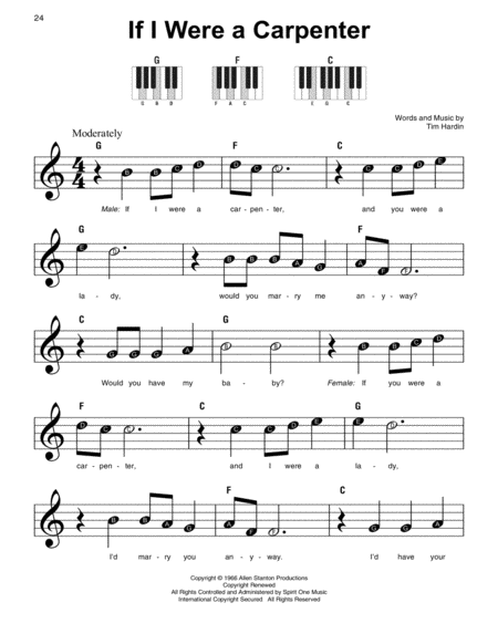 Free Sheet Music If I Were A Carpenter