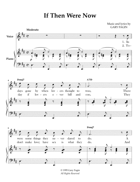 If Then Were Now For Voice And Piano Sheet Music