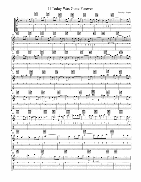 If Today Was Gone Forever Sheet Music