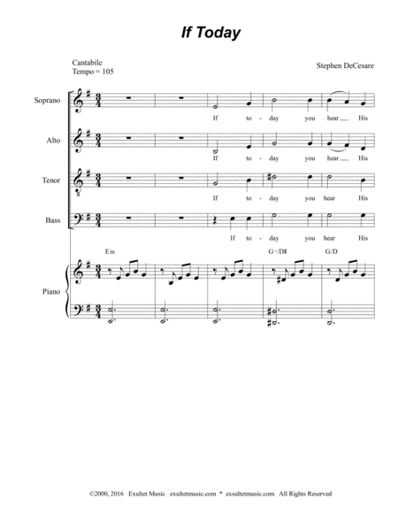 If Today Sheet Music