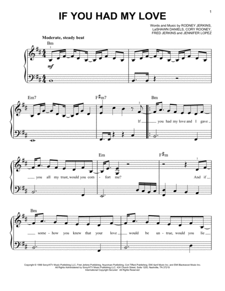 Free Sheet Music If You Had My Love