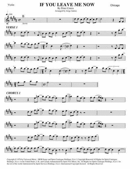 If You Leave Me Now Violin Sheet Music