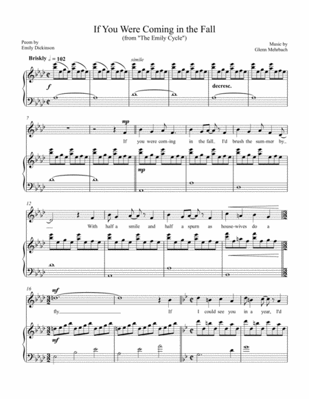 Free Sheet Music If You Were Coming In The Fall