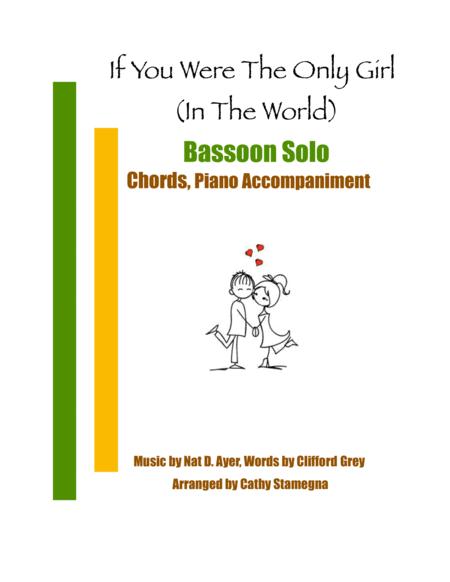 If You Were The Only Girl In The World Bassoon Solo Chords Piano Accompaniment Sheet Music
