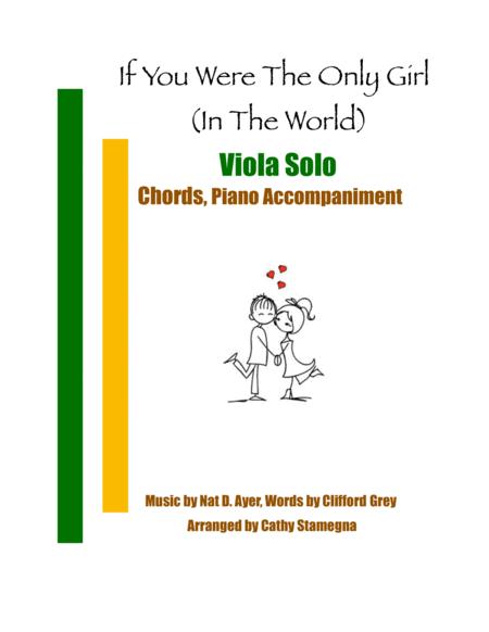 If You Were The Only Girl In The World Viola Solo Chords Piano Accompaniment Sheet Music