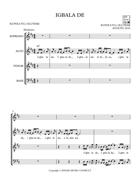 Free Sheet Music Igbala De