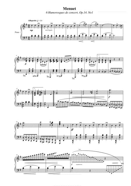 Ignace Paderewski Minuet In G Major Op 14 No 1 Complete Version Sheet Music