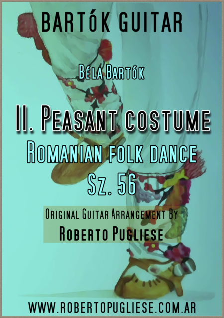 Ii Peasant Costume Romanian Folk Dance No 2 Sz 56 For Classic Guitar Sheet Music