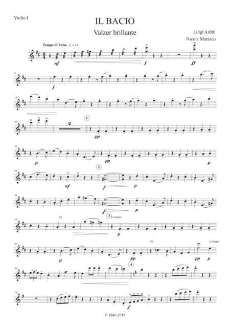 Il Bacio Orchestral Parts Set Sheet Music