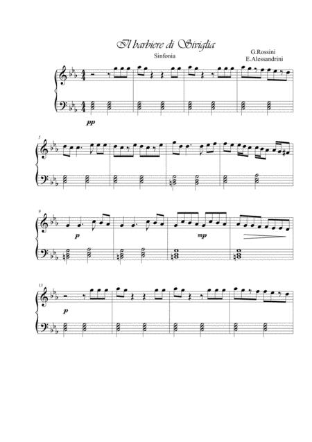 Free Sheet Music Il Barbiere Di Siviglia Sinfonia