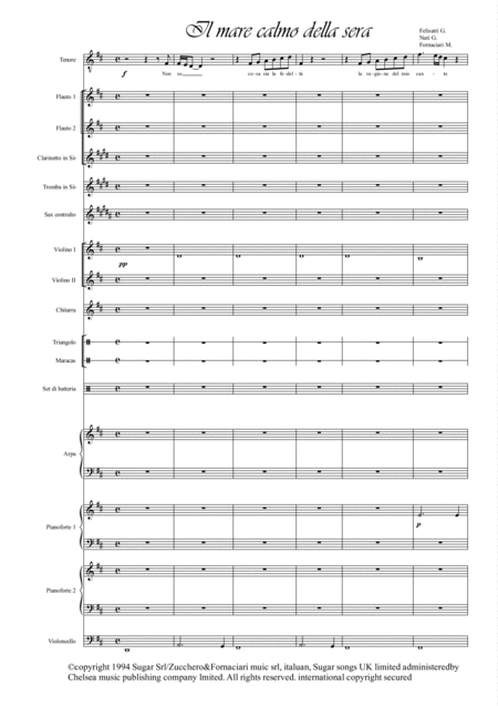 Il Mare Calmo Della Sera Sheet Music