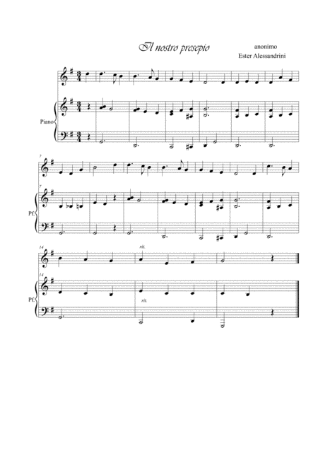 Il Nostro Presepio Oboe E Piano Sheet Music