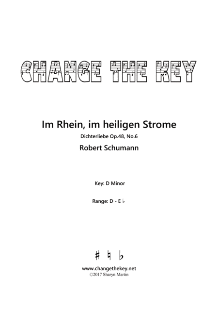 Free Sheet Music Im Rhein Im Heiligen Strome D Minor