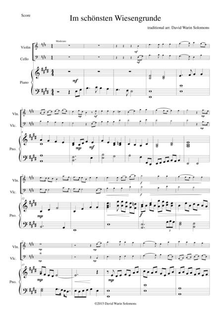 Im Schnsten Wiesengrunde For Violin Cello And Piano Sheet Music