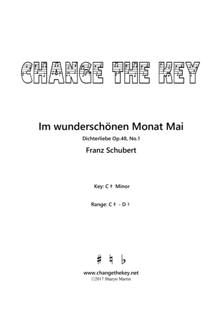 Im Wunderschonen Monat Mai C Minor Sheet Music