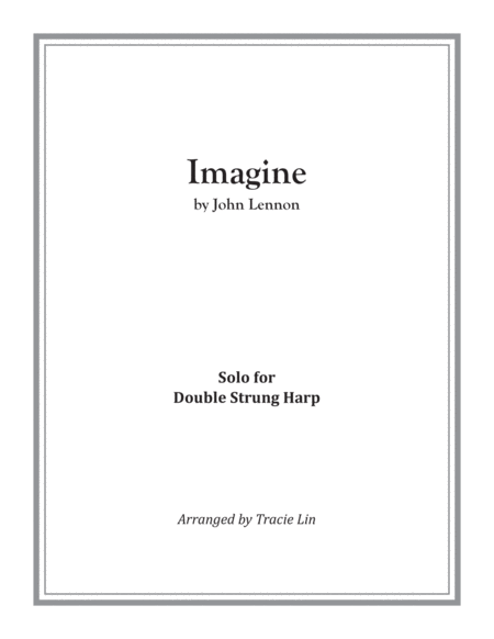 Free Sheet Music Imagine By John Lennon Double Strung Harp Solo