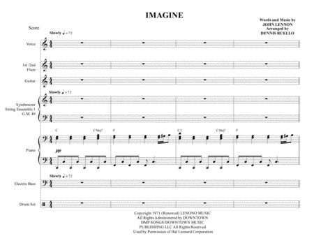 Imagine By John Lennon Sheet Music