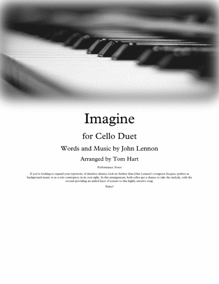 Free Sheet Music Imagine Cello Duet