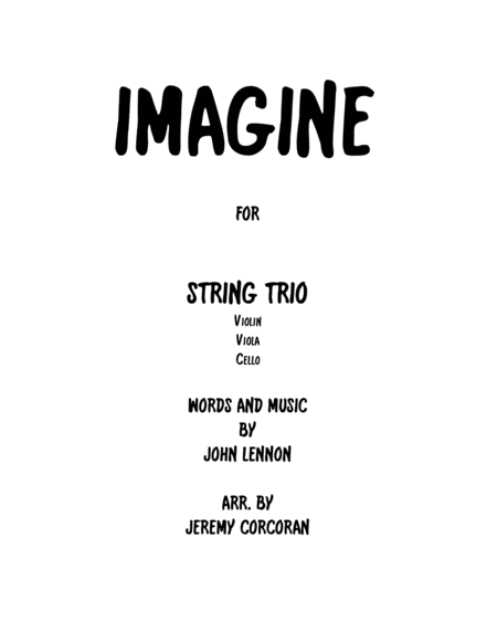 Imagine For String Trio Sheet Music