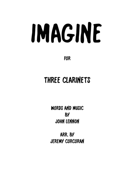 Imagine For Three Clarinets Sheet Music