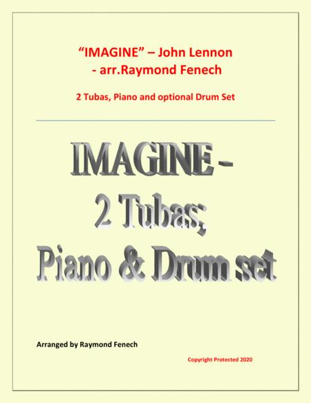 Imagine John Lennon 2 Tubas Piano And Optional Drum Set Intermediate Level Sheet Music