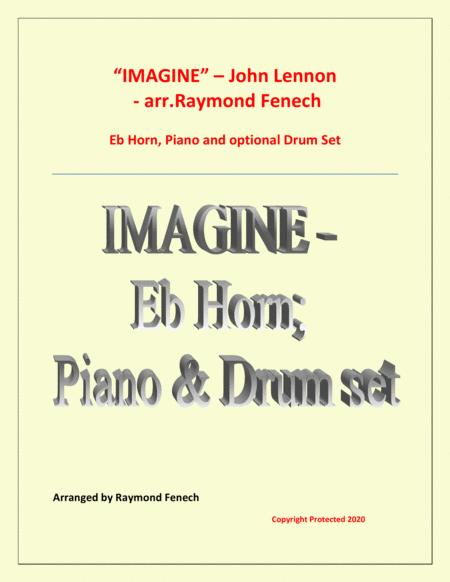 Imagine John Lennon Horn In Eb Piano And Optional Drum Set Intermediate Level Sheet Music