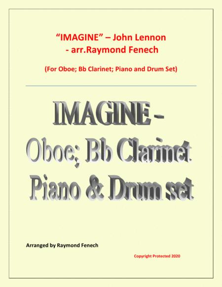 Free Sheet Music Imagine John Lennon Oboe Bb Clarinet Piano And Optional Drum Set Intermediate Level