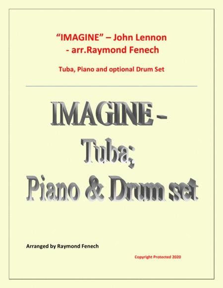 Imagine John Lennon Tuba Piano And Optional Drum Set Intermediate Level Sheet Music