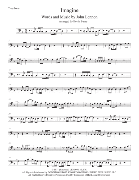 Free Sheet Music Imagine Trombone