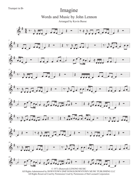 Imagine Trumpet Sheet Music