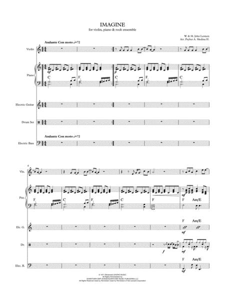 Imagine Violin Cover Peyber A Medina H Sheet Music