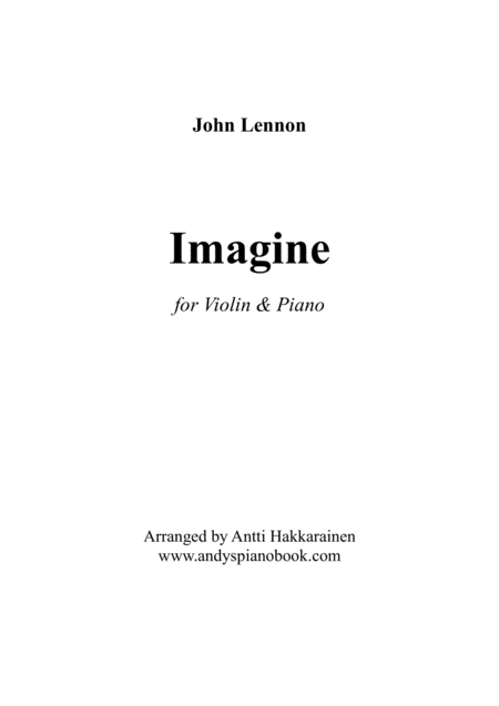 Free Sheet Music Imagine Violin Piano