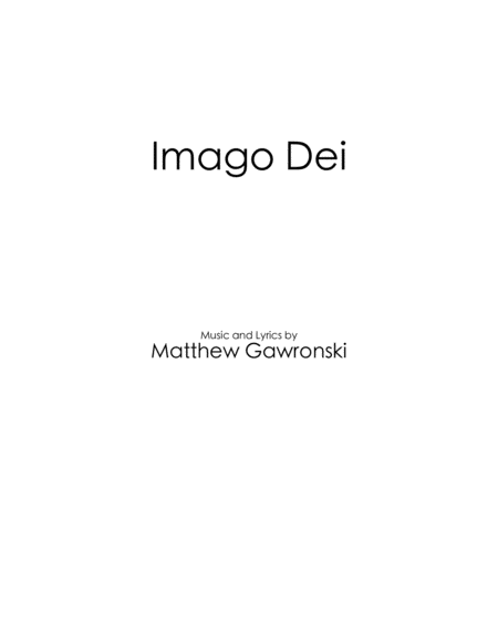 Imago Dei Ssa Sheet Music