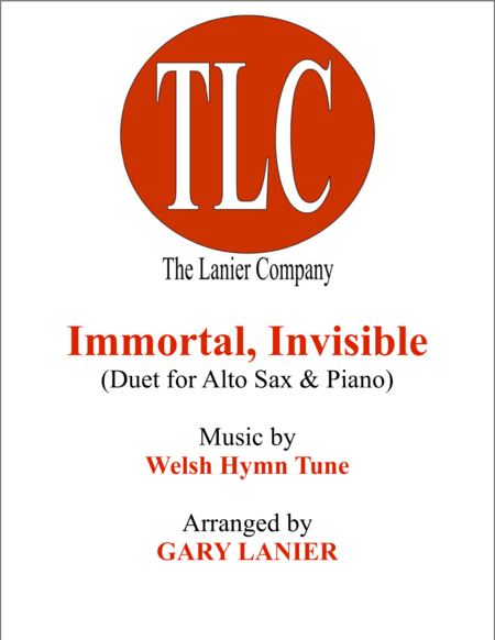 Free Sheet Music Immortal Invisible Duet Alto Sax And Piano Score And Parts