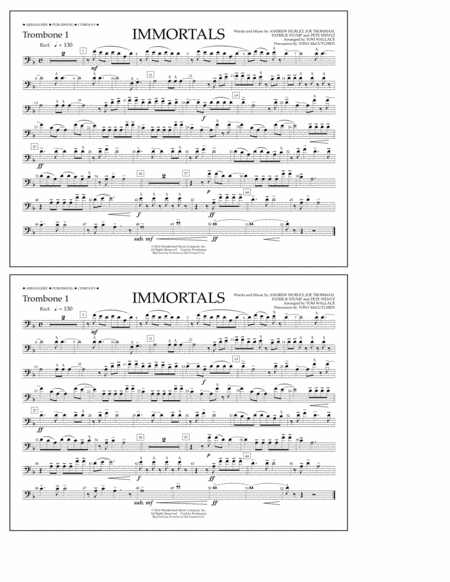 Immortals From Big Hero 6 Arr Tom Wallace Trombone 1 Sheet Music