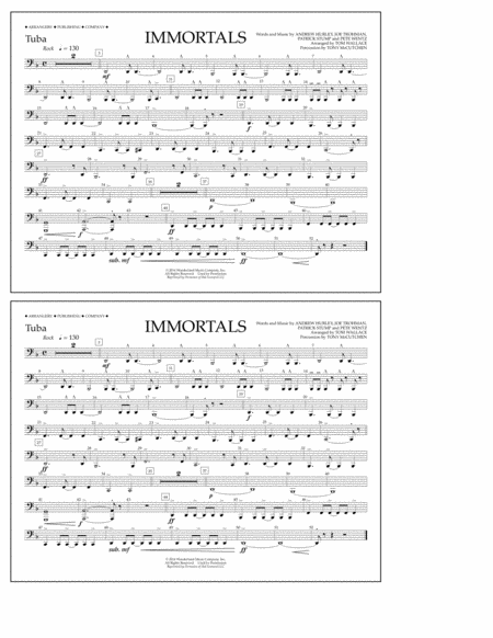 Immortals From Big Hero 6 Arr Tom Wallace Tuba Sheet Music