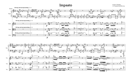 Impasto Quartet For Piano Violin Viola And Cello Sheet Music