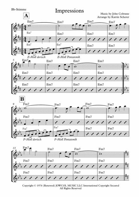 Impressions Lead Sheet In Bb Sheet Music