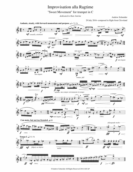 Free Sheet Music Improvisation Alla Ragtime