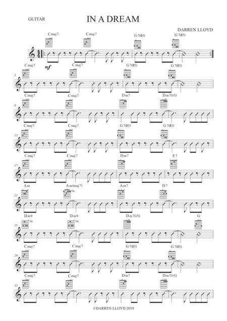 In A Dream A Bossa Nova For Solo Trumpet Guitar Sheet Music